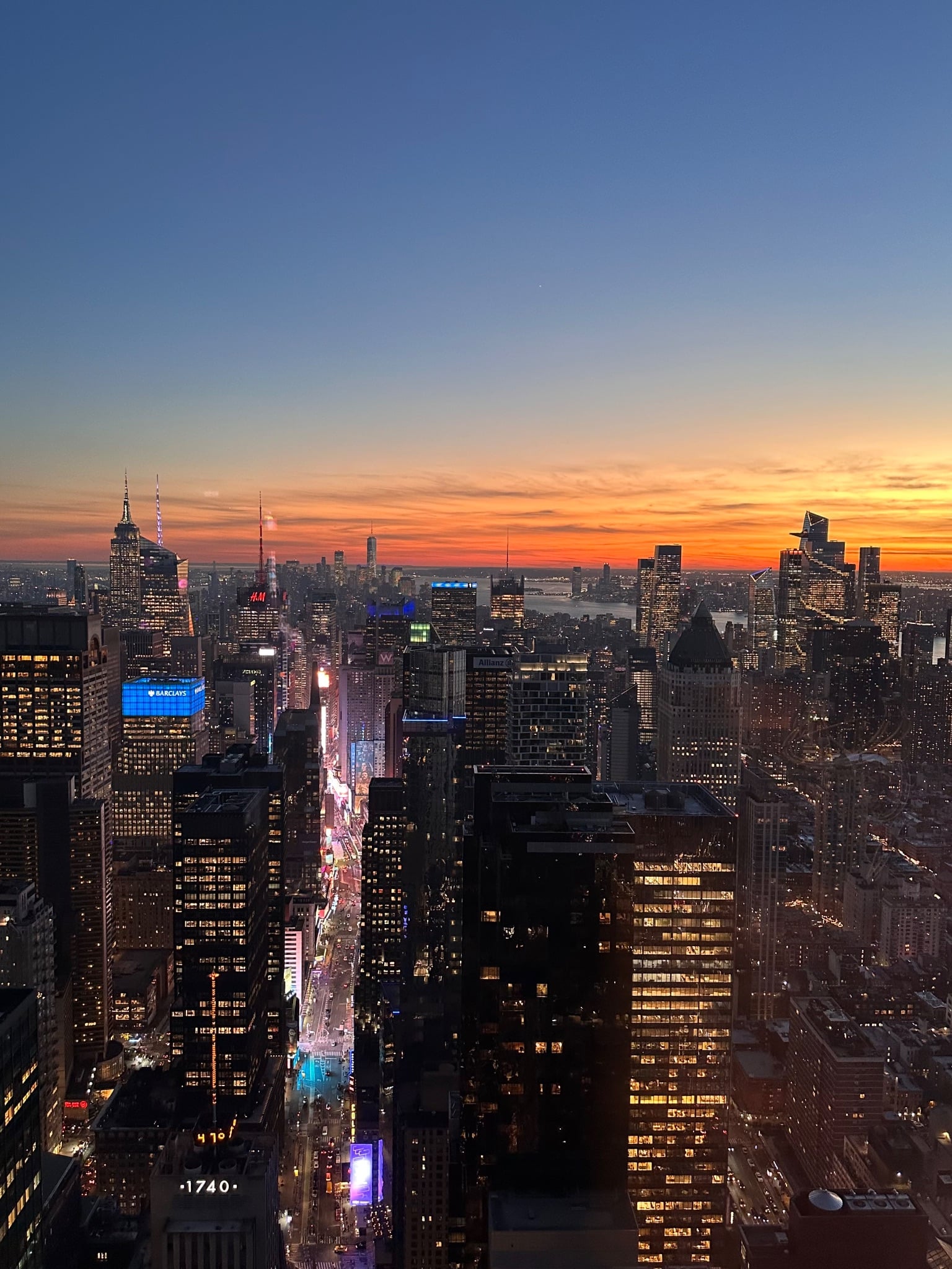 New York at night view